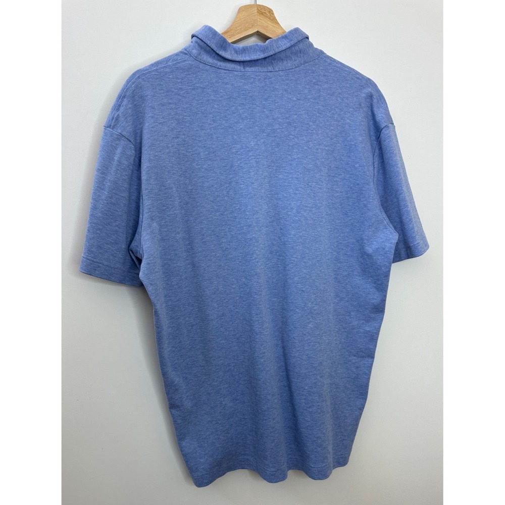 Polo Ralph Lauren Cotton Polo Shirt Mens Large Blue Pony Knit Casual Stretch - Picture 8 of 9